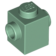 Lego kostka (kostička) 1x1 s nopy na dvou stranách, pískově zelená (6125672)